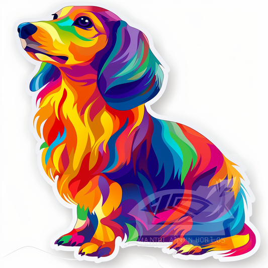 Dachshund Dog cartoon Vinyl Decal Sticker for Car, Laptop, Tumbler and more # F012944