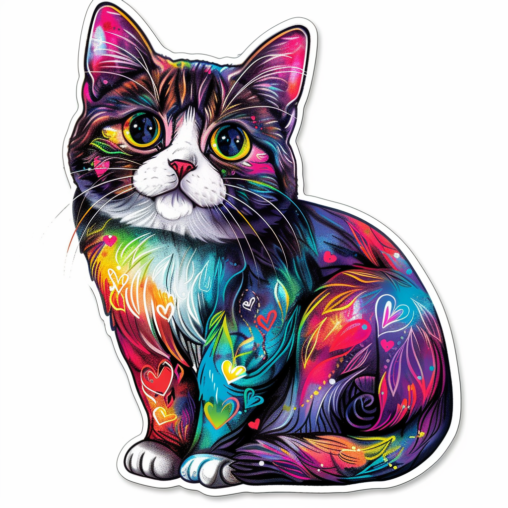 American Shorthair Cat majestic Expressive surreal Vinyl Decal Sticker for Car, Laptop, Tumbler and more # F018819