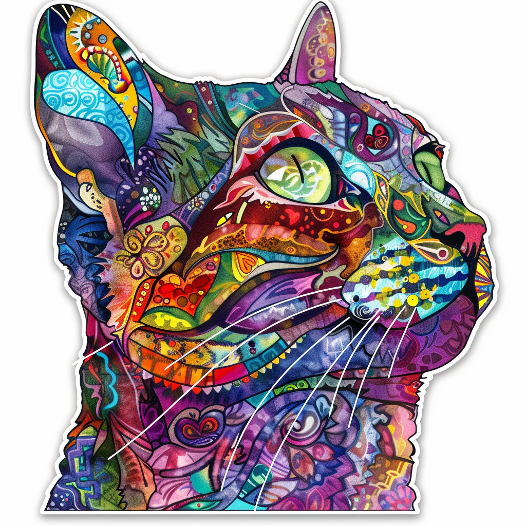 American Shorthair Cat majestic Expressive surreal Vinyl Decal Sticker for Car, Laptop, Tumbler and more # F018791