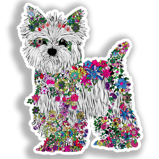 Yorkshire Terrier Dog Vinyl Decal Sticker for Car, Laptop, Tumbler and more # A017086-4" x 4"