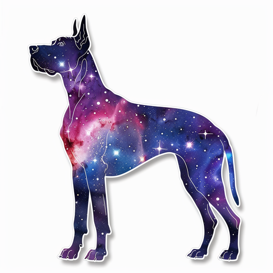 Adorable Great Dane Dog Expressive surreal Vinyl Decal Sticker for Car, Laptop, Tumbler and more # F017992