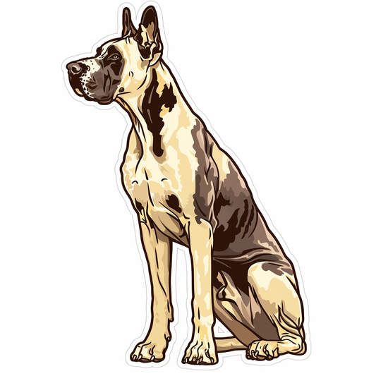 Adorable Great Dane Dog Expressive surreal Vinyl Decal Sticker for Car, Laptop, Tumbler and more # F017769