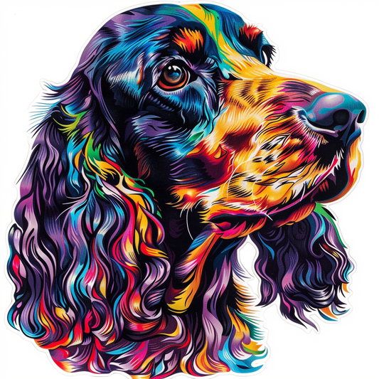 Cocker Spaniel Dog majestic Expressive surreal Vinyl Decal Sticker for Car, Laptop, Tumbler and more # F020042-4" x 4"