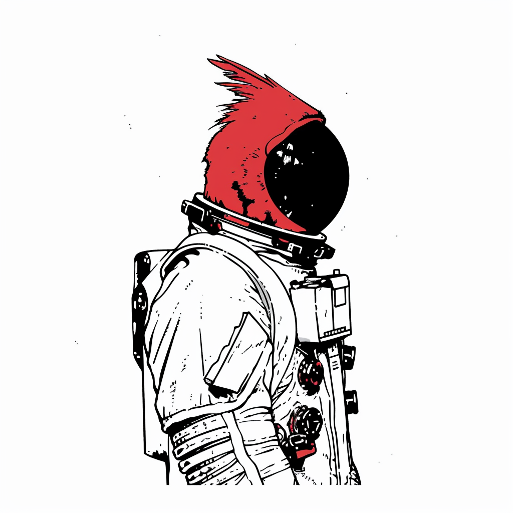 Sticker of a Cardinal Bird majestic Expressive surreal Vinyl Decal Sticker for Car, Laptop, Tumbler and more # F024244