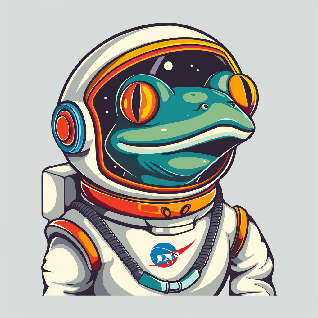 Sticker of a Frog astronaut majestic Expressive surreal Vinyl Decal Sticker for Car, Laptop, Tumbler and more # F016809