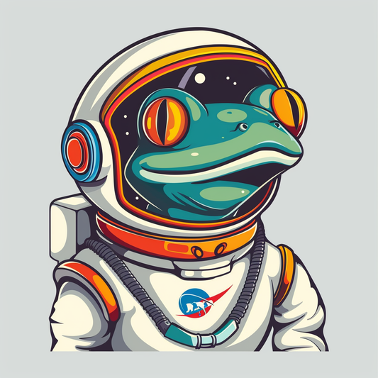 Sticker of a Frog astronaut majestic Expressive surreal Vinyl Decal Sticker for Car, Laptop, Tumbler and more # F016809