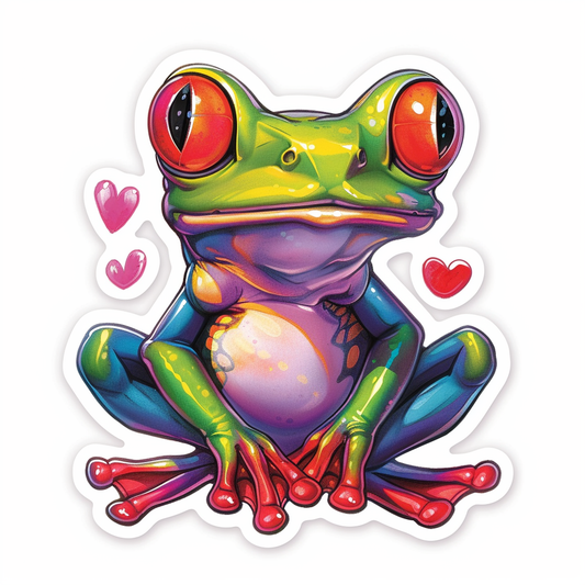Sticker of a Frog majestic Expressive surreal Vinyl Decal Sticker for Car, Laptop, Tumbler and more # F016616