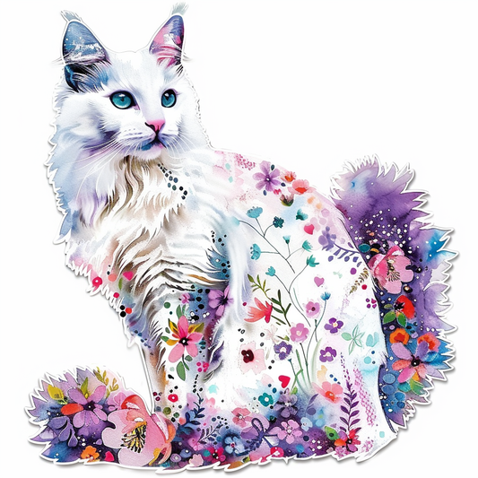 Adorable Turkish Angora Cat  Vinyl Decal Sticker for Car, Laptop, Tumbler and more # F020790-4" x 4"