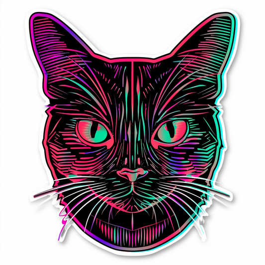 American Shorthair Cat majestic Expressive surreal Vinyl Decal Sticker for Car, Laptop, Tumbler and more # F018642