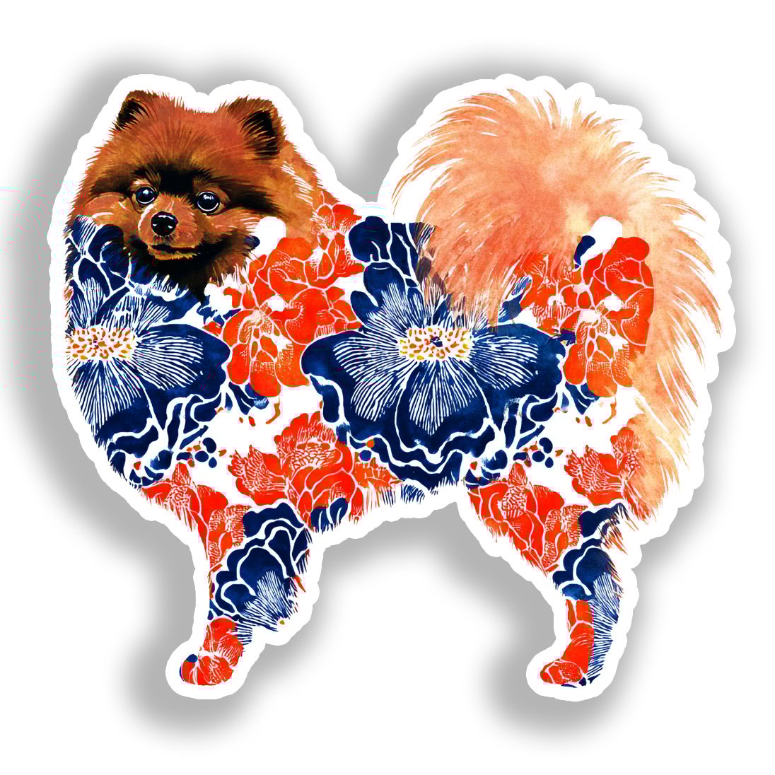 Pomeranian Dog Vinyl Decal Sticker for Car, Laptop, Tumbler and more # A017322-4" x 4"