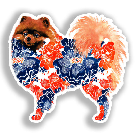 Pomeranian Dog Vinyl Decal Sticker for Car, Laptop, Tumbler and more # A017322-4" x 4"