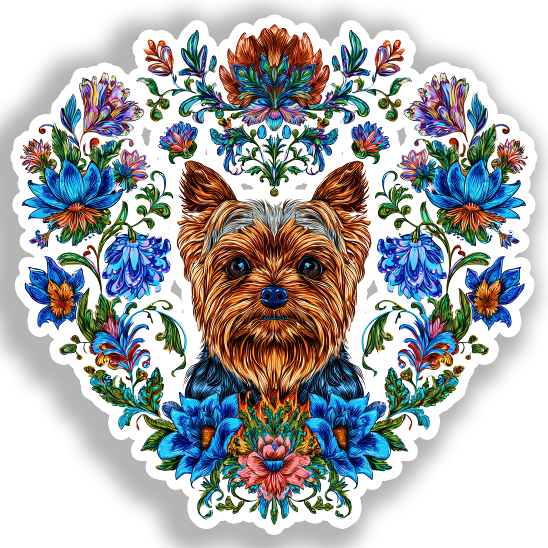 Yorkshire Terrier Dog Vinyl Decal Sticker for Car, Laptop, Tumbler and more # A017217-4" x 4"