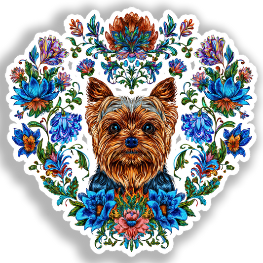 Yorkshire Terrier Dog Vinyl Decal Sticker for Car, Laptop, Tumbler and more # A017217-4" x 4"