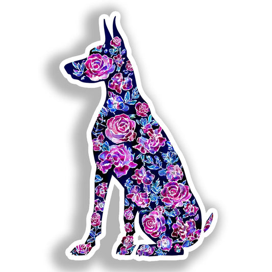 Doberman Pnscher Dog Vinyl Decal Sticker for Car, Laptop, Tumbler and more # A019699-4" x 4"