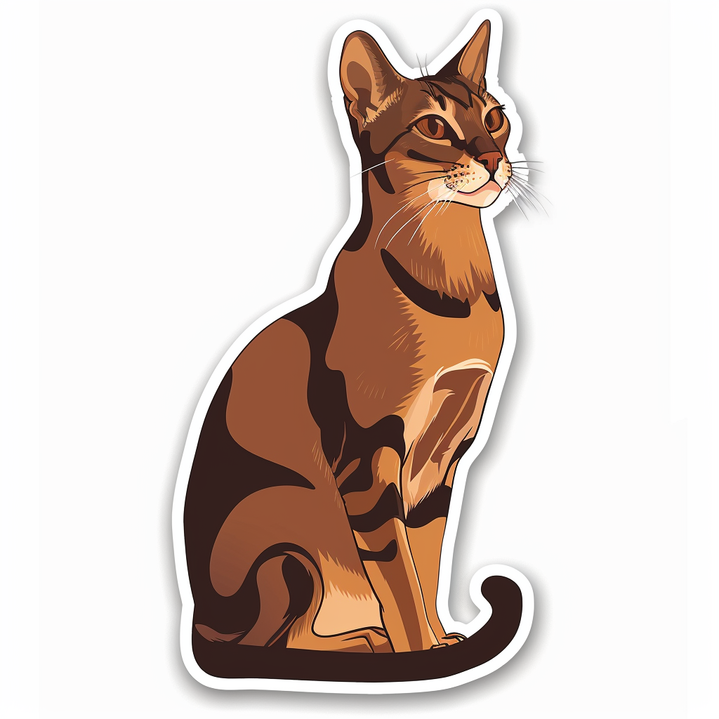 Abyssinian Cat Vinyl Decal Sticker for Car, Laptop, Tumbler and more # F08051