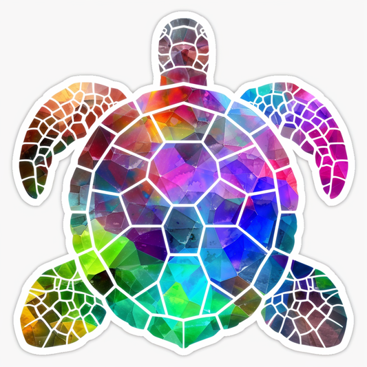 Sticker of a turtle majestic Expressive surreal Vinyl Decal Sticker for Car, Laptop, Tumbler and more # F021967