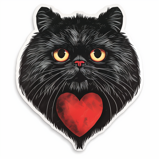 Persian Cat Expressive surreal Vinyl Decal Sticker for Car, Laptop, Tumbler and more # F016226