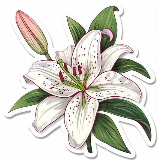 Lily flower majestic Expressive surreal Vinyl Decal Sticker for Car, Laptop, Tumbler and more # F023277