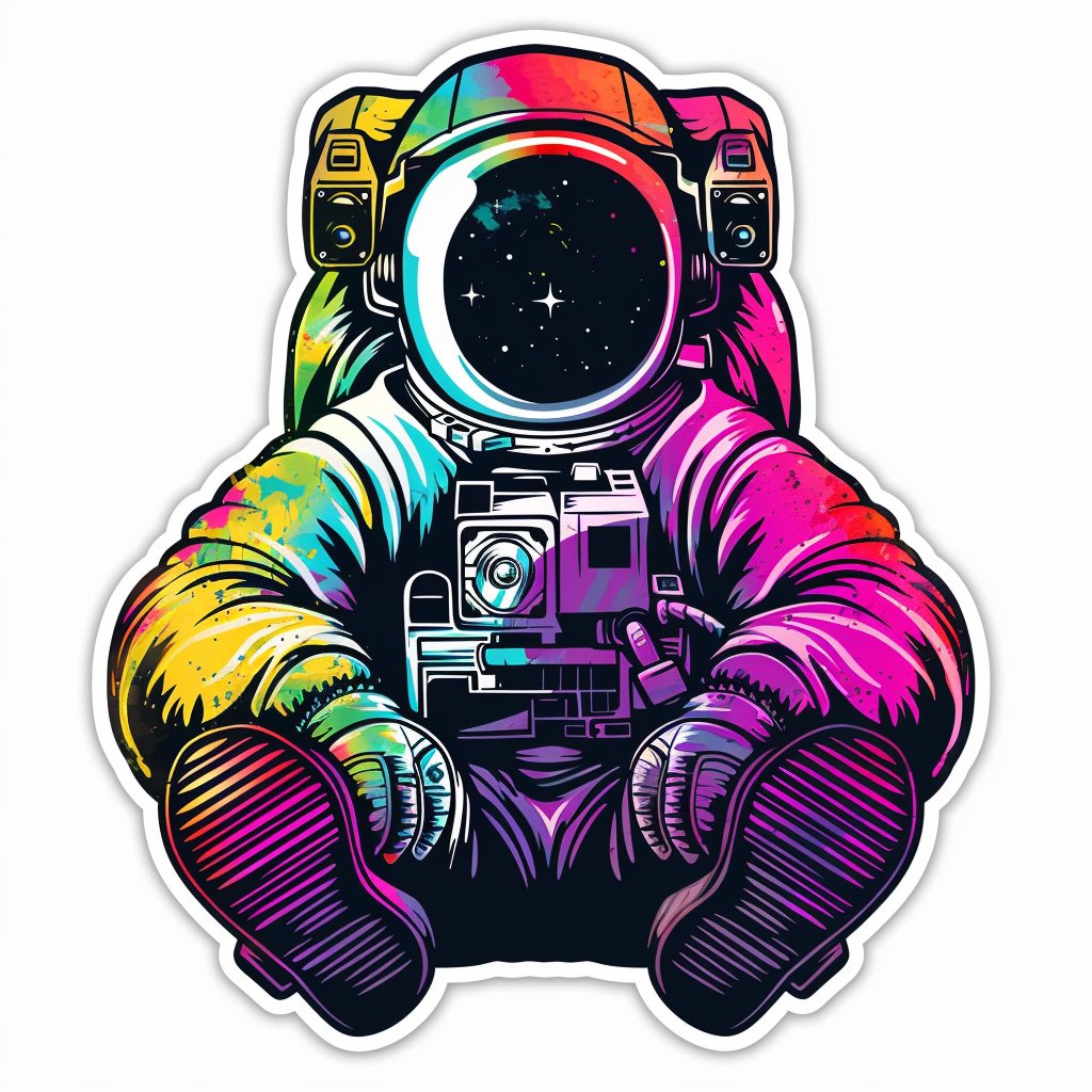 Sticker of an astronaut majestic Expressive surreal Vinyl Decal Sticker for Car, Laptop, Tumbler and more # F021974
