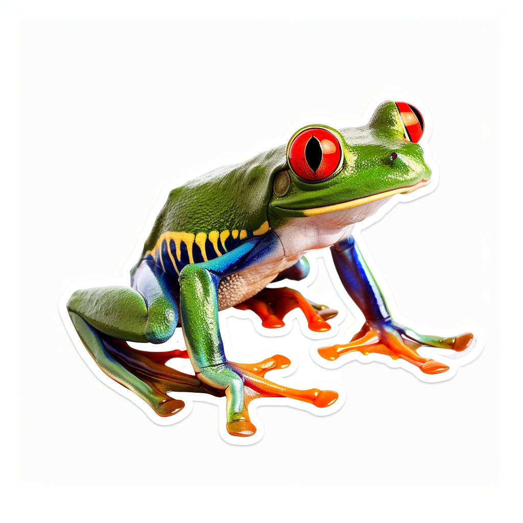 Sticker of a Frog majestic Expressive surreal Vinyl Decal Sticker for Car, Laptop, Tumbler and more # F015838