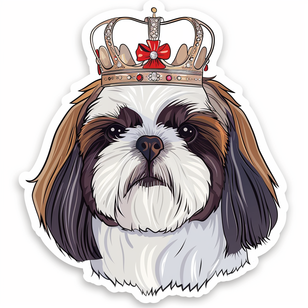 Adorable Shih Tzu Dog Expressive surreal Vinyl Decal Sticker for Car, Laptop, Tumbler and more # F018427