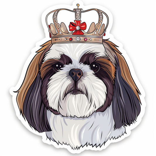 Adorable Shih Tzu Dog Expressive surreal Vinyl Decal Sticker for Car, Laptop, Tumbler and more # F018427