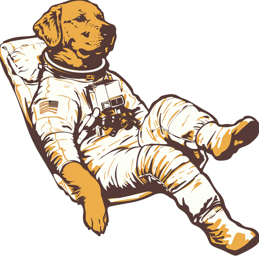 Golden Retriever Dog astronaut Vinyl Decal Sticker for Car, Laptop, Tumbler and more # F010534