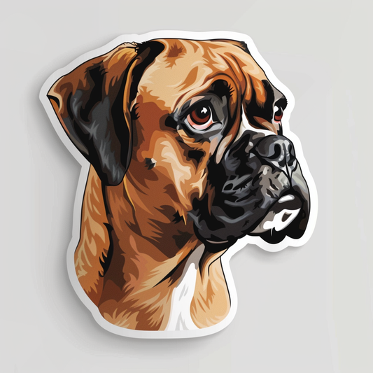 Boxer DogWhite  Vinyl Decal Sticker for Car, Laptop, Tumbler and more # F07495
