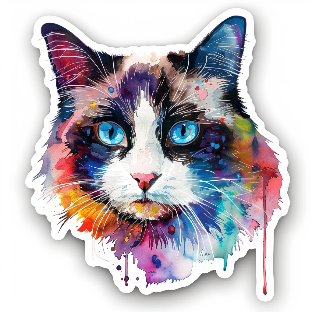 Ragdoll Cat Vinyl Decal Sticker for Car, Laptop, Tumbler and more # F010226