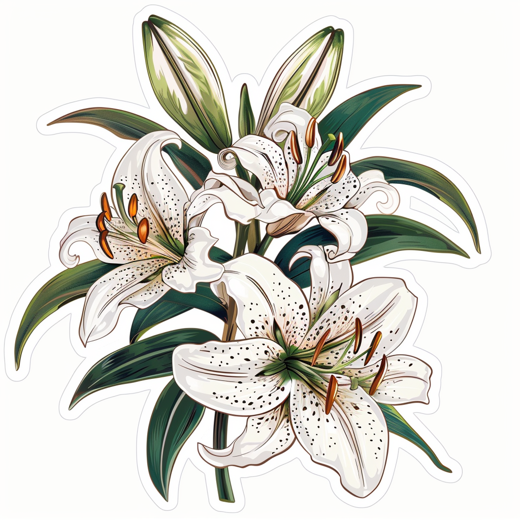 Lily flower majestic Expressive surreal Vinyl Decal Sticker for Car, Laptop, Tumbler and more # F023315
