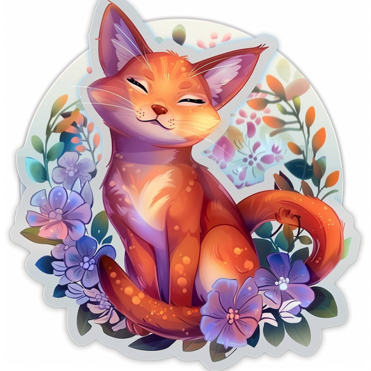 Abyssinian Cat astronaut majestic Expressive surreal Vinyl Decal Sticker for Car, Laptop, Tumbler and more # F021185-4" x 4"