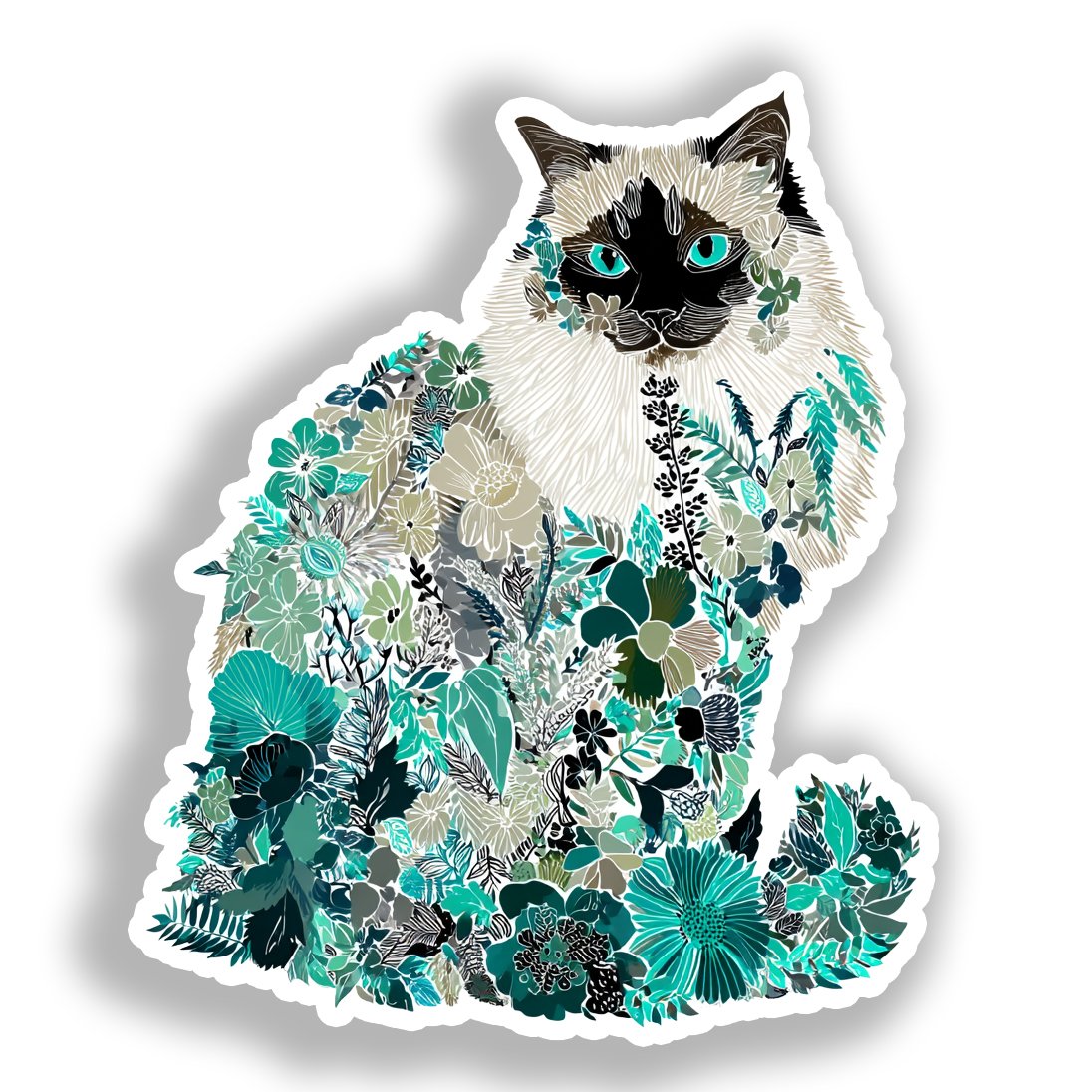 Birman Cat Vinyl Decal Sticker for Car, Laptop, Tumbler and more # A019018-4" x 4"