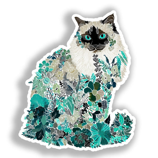Birman Cat Vinyl Decal Sticker for Car, Laptop, Tumbler and more # A019018-4" x 4"
