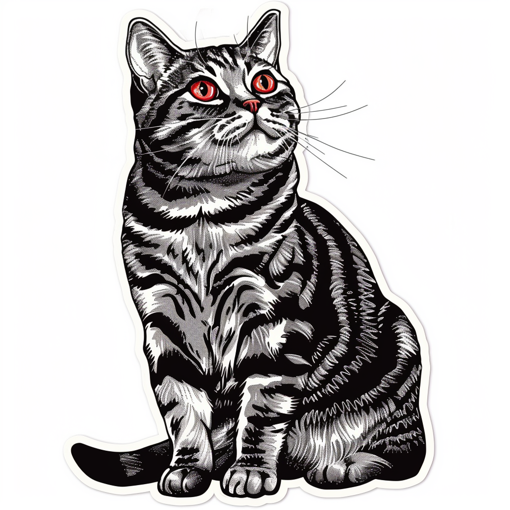 American Shorthair Cat majestic Expressive surreal Vinyl Decal Sticker for Car, Laptop, Tumbler and more # F018578