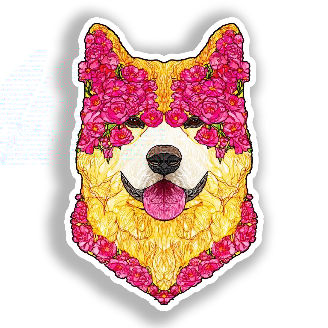 Akita Dog Vinyl Decal Sticker for Car, Laptop, Tumbler and more # A018815-4" x 4"