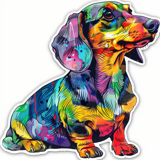 Dachshund Dog cartoon Vinyl Decal Sticker for Car, Laptop, Tumbler and more # F012879