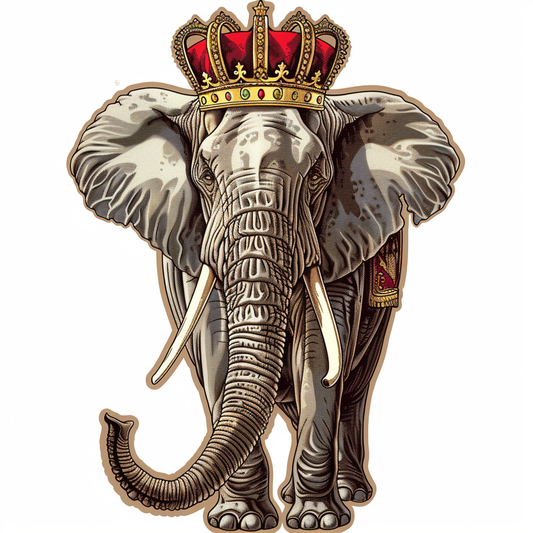 Elephant Expressive surreal Vinyl Decal Sticker for Car, Laptop, Tumbler and more # F022304-4" x 4"
