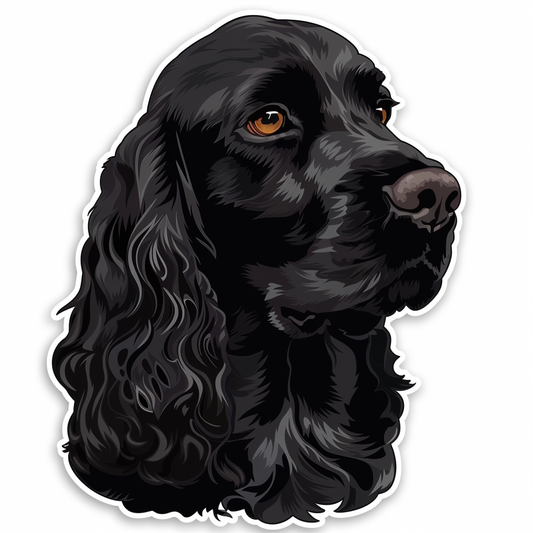 Cocker Spaniel Dog majestic Expressive surreal Vinyl Decal Sticker for Car, Laptop, Tumbler and more # F020205-4" x 4"