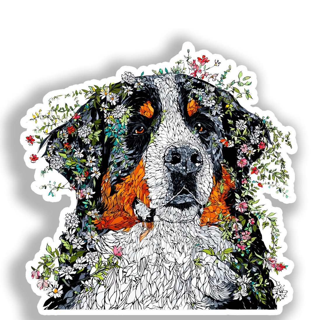 Bernese Mountain Dog Vinyl Decal Sticker for Car, Laptop, Tumbler and more # A018607-4" x 4"
