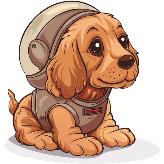 Cute and Adorable Cocker Spaniel Dog Expressive surreal Vinyl Decal Sticker for Car, Laptop, Tumbler and more # F019980-4" x 4"