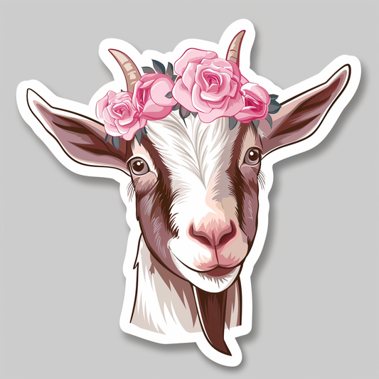 Goat majestic Expressive surreal Vinyl Decal Sticker for Car, Laptop, Tumbler and more # F020585-4" x 4"