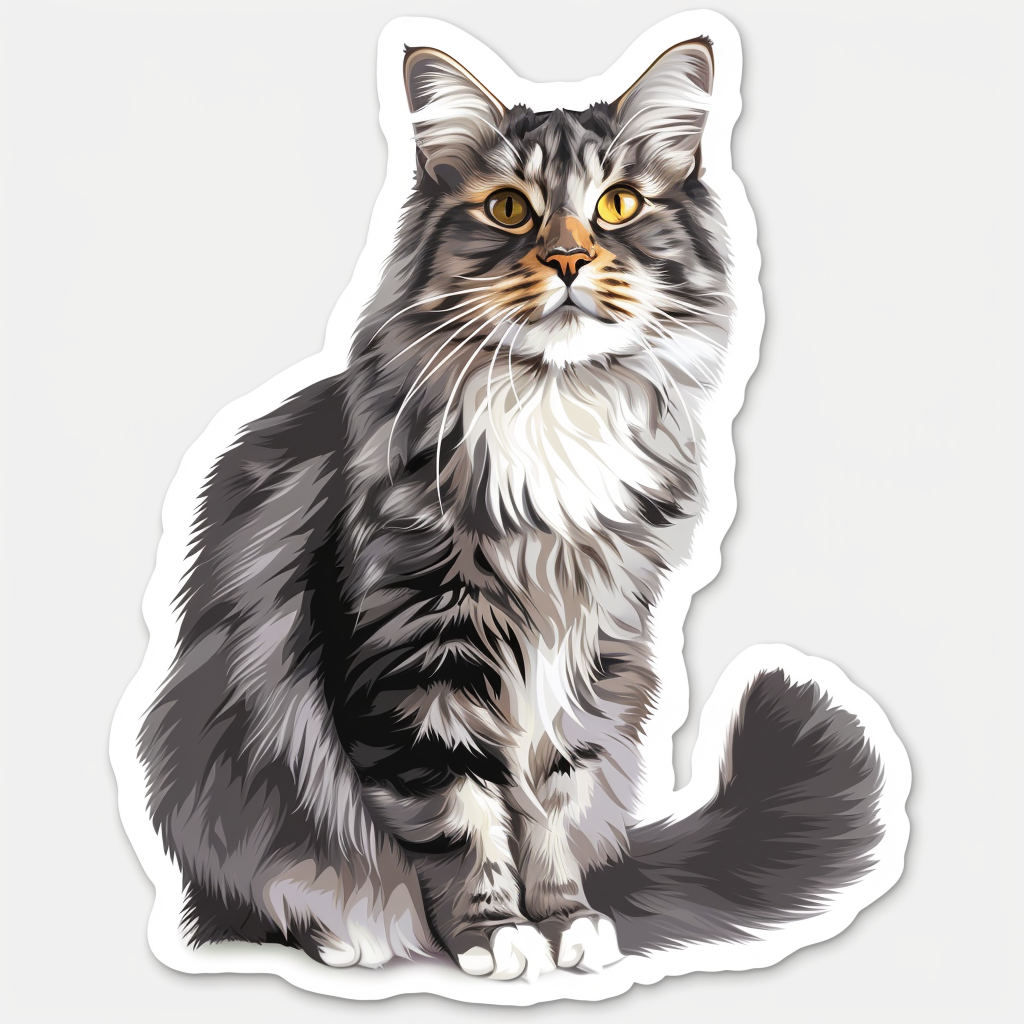Maine Coon cat Vinyl Decal Sticker for Car, Laptop, Tumbler and more # F07571