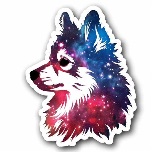Sticker of a Pomeranian Dog galaxy majestic Expressive surreal Vinyl Decal Sticker for Car, Laptop, Tumbler and more # F013981