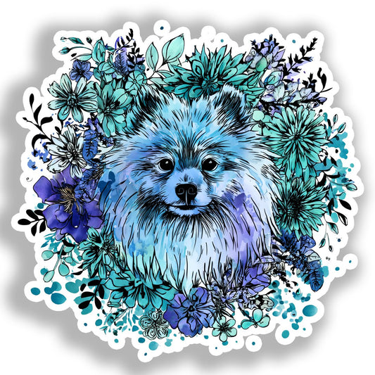 Pomeranian Dog Vinyl Decal Sticker for Car, Laptop, Tumbler and more # A017321-4" x 4"