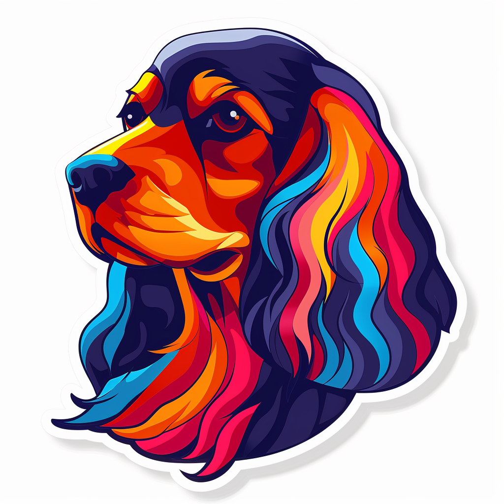 Sticker of a Cocker Spaniel Dog majestic Expressive surreal Vinyl Decal Sticker for Car, Laptop, Tumbler and more # F020122