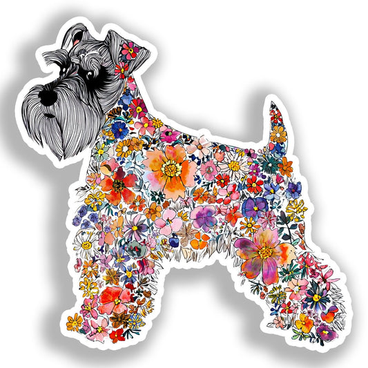 Miniature Schnauzer Dog Vinyl Decal Sticker for Car, Laptop, Tumbler and more # A019280-4" x 4"