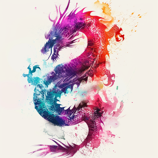 Dragon floral majestic Expressive surreal Vinyl Decal Sticker for Car, Laptop, Tumbler and more # F019072