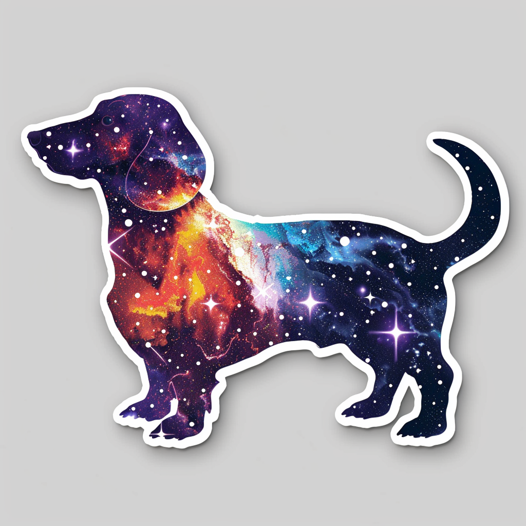 Dachshund Dog galaxy Vinyl Decal Sticker for Car, Laptop, Tumbler and more # F012956