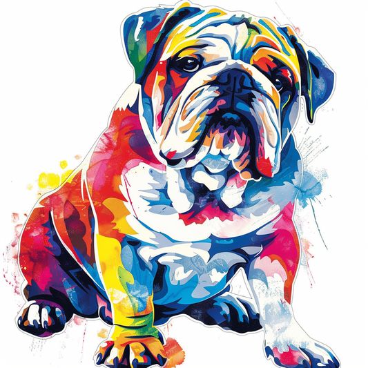 Sticker of a Bulldog Dog majestic Expressive surreal Vinyl Decal Sticker for Car, Laptop, Tumbler and more # F017296