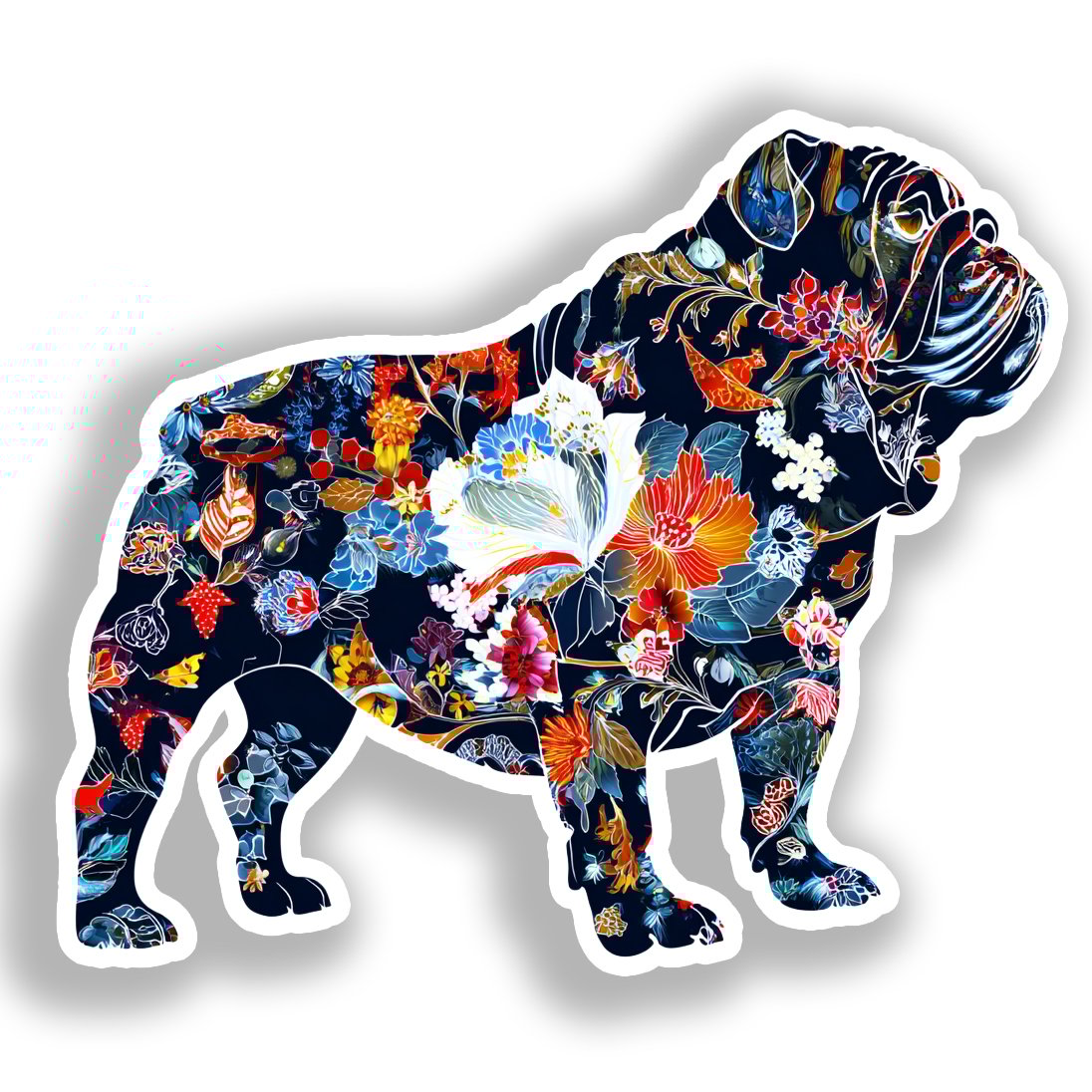Bulldog English Dog Vinyl Decal Sticker for Car, Laptop, Tumbler and more # A018907-4" x 4"